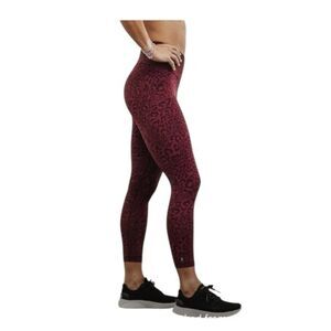 NOBULL Red Leopard Print 7/8 Spandex Leggings Size Small